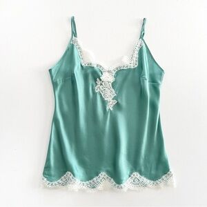 Aubade Toi Mon Amour Silk Camisole Top in Sauge Green Size Smalll